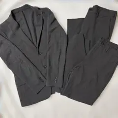 GU チェック柄 ビジネススーツ グレー　3点セット