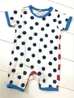 水玉&ストライプ ロンパース 70cm