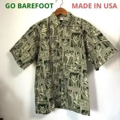 USA製 GO BAREFOOT ゴーベアフット ボタニカル アロハシャツ