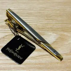 YVESSAINTLAURENT ネクタイピン　YSLロゴ ゴールド×シルバー