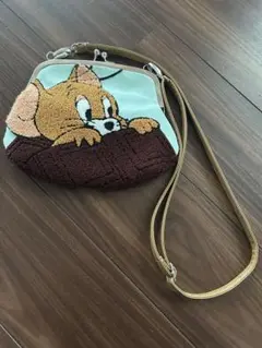 トムとジェリー ジェリー刺繍ポシェット がま口