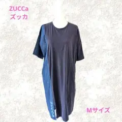 ZUCCa ズッカ 異素材ミックスワンピース☆ デニム×スウェット Mサイズ