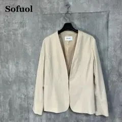 Sofuol ステファニーツイル ノーカラージャケット 2