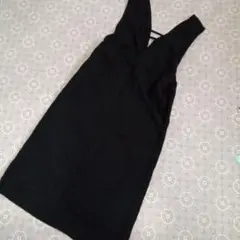 ブラックノースリーブロングワンピース M