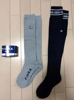 【新品】★フィドラ　濃紺 ニーハイ＆グレー ハイソックス　 2足セット★ゴルフ