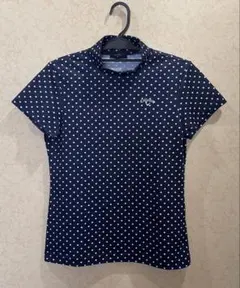 Callaway ドット柄シャツ M ネイビー