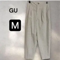 チェック柄カーブシルエットパンツ　GU【M】