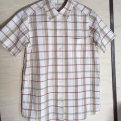 L.L.Bean 半袖シャツ 　　　ベージュ系チェック
