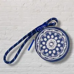 BANDANA バンダナ刺繍 CIRCLE POUCH サークルポーチ ネイビー