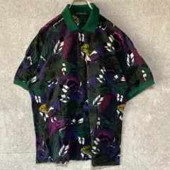 【美品】アラミス(LL)半袖ポロシャツ＊花柄＊総柄＊ビンテージ＊レトロ＊ゆるダボ