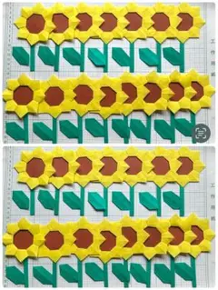 64 折り紙 ひまわり 30 向日葵夏壁面飾りハンドメイド