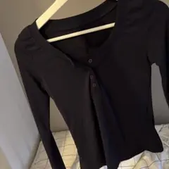 SHEIN 薄手 長袖 tシャツ ネイビー