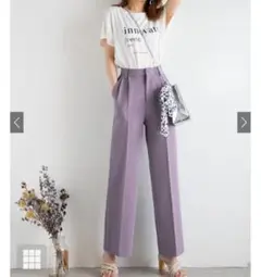 GRL センタープレスストレートパンツ xs オフホワイト gm346