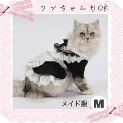 M 黒 ブラック メイド服 犬服 ドッグウェア ペット ワンピース