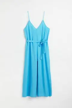 H&M ベルテッド ワイドオールインワン ライトターコイズ　XS