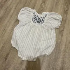 花柄刺繍付きロンパース