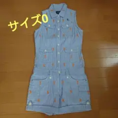 【美品】パーリーゲイツ ノースリーブ サロペット サイズ0 S ワンピース