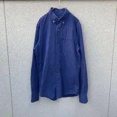 2555【Gap】XS♡ボタンダウンシャツ ネイビー 胸ポケット