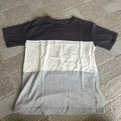 【美品】しまむらコットン ブロックカラー 半袖Tシャツ