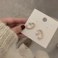 ピアス イヤーカフ ゴールド パール