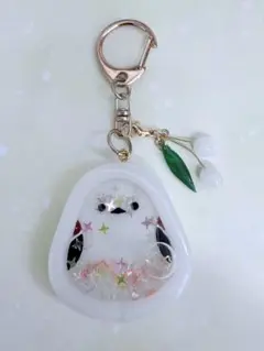 シマエナガキーホルダーレジンハンドメイド