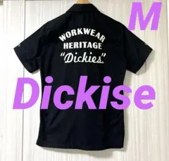 【美品】　☆Dickise ディッキーズ 半袖シャツ M チェーン刺繍 黒
