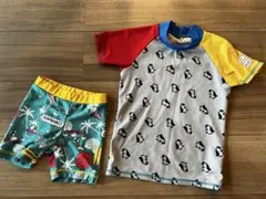 ペンギン柄ラッシュガード＆水着セット