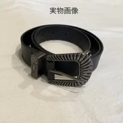 セール☆ベルト ウエスタン アメカジ 黒 ヴィンテージ シルバー グランジ 古着