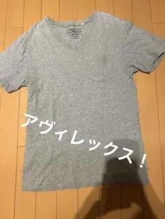 AVIREX USA VネックTシャツ グレー