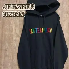 JERZEES ジャージーズ プルオーバーパーカー 黒 刺繍ロゴ M