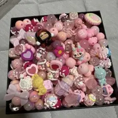 ビーズ ペイントビーズ 手書きビーズ ピンク 235個セット ラブブ