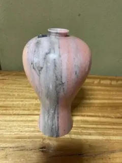 陶器のつぼ型花瓶 ピンクグレー