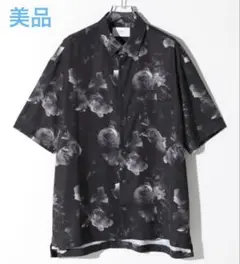 美品 STUDIOUS ダークフラワービッグシルエット メンズシャツ