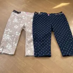 ドット柄と花柄のボトムス2枚セット　130 まとめ売り