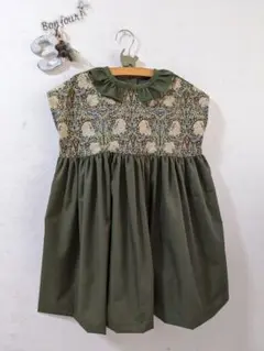 【最終処分】ハンドメイド　フリル襟ギャザー ワンピース　100cm