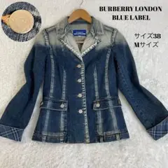 バーバリーブルーレーベル デニムジャケット ダメージ加工 38サイズ M