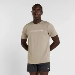 New Balance ベージュ ドライTシャツ　スポーツウェア　XL