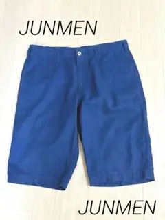 ＊JUNMEN＊ジュンメン＊ハーフパンツ＊大阪万博コーデ　ブルー　ショートパンツ