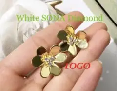✨ラージ✨フラワー✨フリヴォルピアス✨SONAダイヤ✨至高‼️高見え‼️