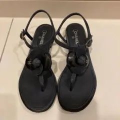 CHANEL カメリアストラップサンダル