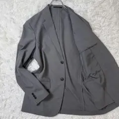 【現行 美品 25年モデル】ユニクロ 感動ジャケット 高伸縮 洗える グレー