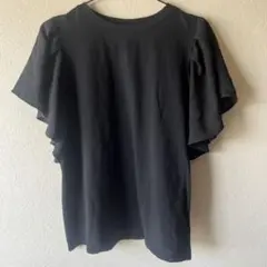 【美品★】HK WORKS LONDON ブラック フリル袖 Tシャツ L