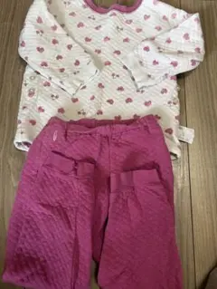 UNIQLO キルトパジャマ　100cm ハート　女の子 ピンク