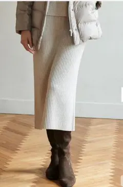 ＊23区＊カシミヤブレンドワイドリブニットスカート　2019AW