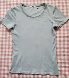 UNIQLO★ ブルー グレー★レディース半袖Tシャツ S