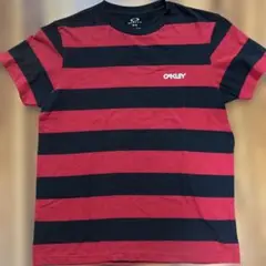 旧ロゴ！オークリーOAKLEY赤黒ボーダーTシャツ/サイズM