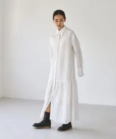 todayful シアーストライプシャツドレス ワンピース トゥデイフル 白