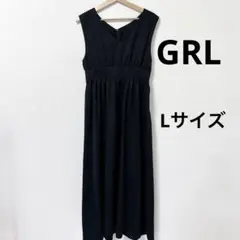 GRL ブラック ノースリーブワンピース