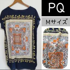 PQ　スカーフ柄 チュニック　シャツ M　ペイズリー柄　(　高島屋　好きにも
