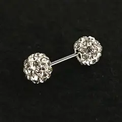 3点セット ネジ式 軟骨 ボディピアス ラインストーン ピアス シルバー 18G